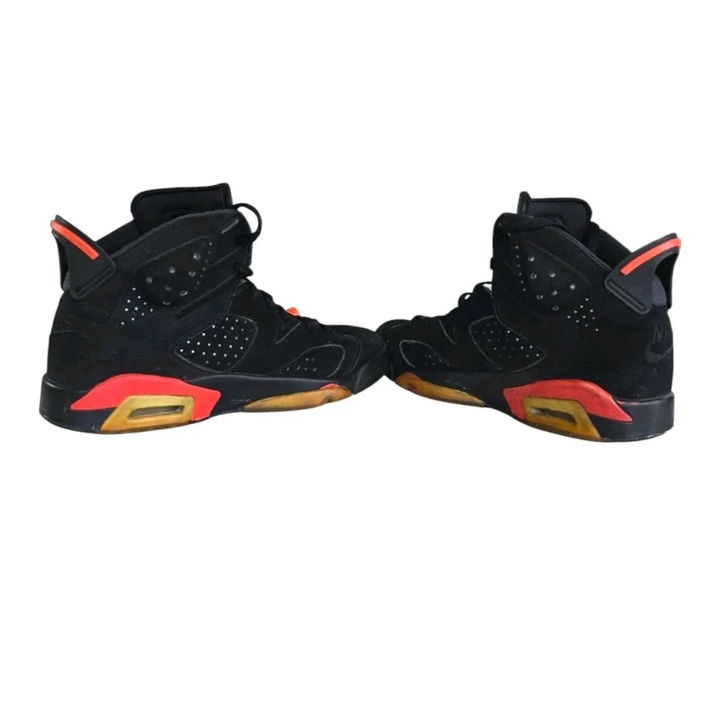 Air Jordan 6 Retro High Black Infrared Mens Size 8.5 Basketball Shoes 384664-060